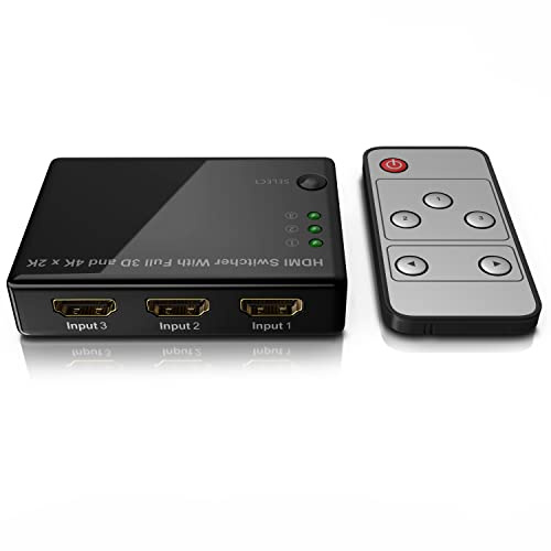 CSL – 4Kx2K Ultra HD HDMI Switch/Verteiler | automatische Umschaltung | Video-/Audioschalter mit Verstärker | 4Kx2K Ultra HD/Full HD | Full 3D | CEC | HDCP | 48 Bit Deep Color | inkl. Fernbedienung
