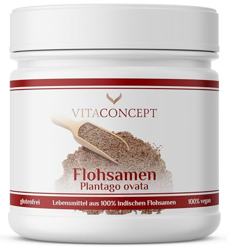 Premium Flohsamen 250 g (Plantago ovata) I 100% indischer Herkunft I vegan I VITACONCEPT®