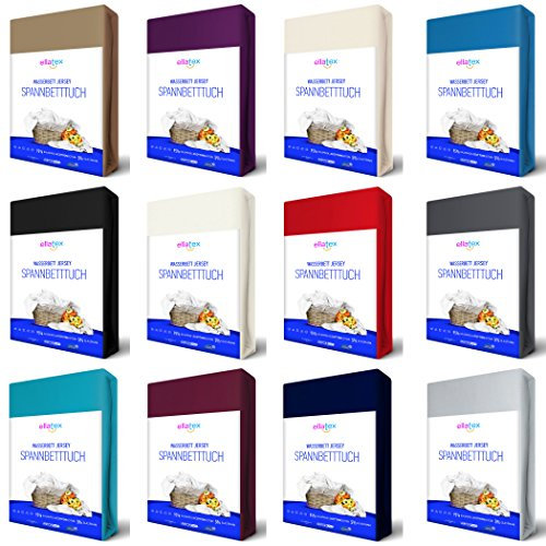 EllaTex Premium Stretch Spannbettlaken 200x220-220x240cm für WASSERBETTEN/BOXSPRINGBETTEN + 40 cm Steghöhe, ca. 200 g/m², in Farbe: Burgund