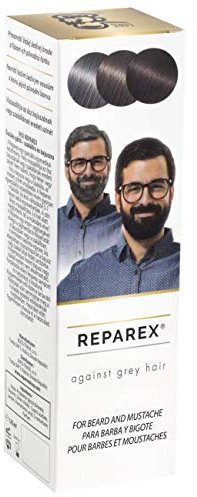REPAREX Against Grey Beard & Moustache - Traitement naturel pour barbe grise - Mieux que la teinture pour barbe - Plus de coloration pour barbe grise - 125 ml