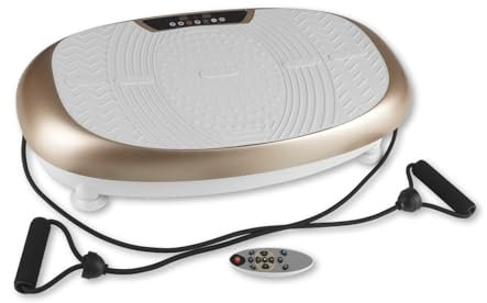 Vitalmaxx 2019 - Plataforma vibratoria (200 W, Cuerpo Entero, Superficie Grande Antideslizante), Color champán y Gris