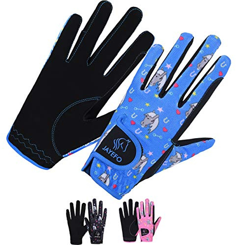 Jayefo Horse Riding Gloves Kids - Multi Purpose Lightweight Childs Riding Gloves for Boys & Girls, Non Slip Equestrian Gloves Breathable Stretched Sweat Absorbent Fit for All Seasons | (8-10 Years)