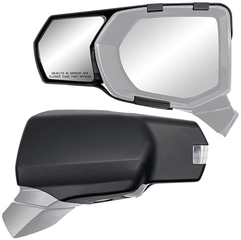 K Source Snap & Zap Custom Towing Mirror Pair for Cadillac Escalade, Chevrolet Suburban/Tahoe, GMC Yukon,Black
