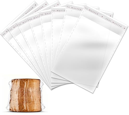 SAVITA 100 Piezas 13x18cm Bolsas de Celofan Plástico Transparente Bolsas de Embalaje Transparentes Autoadhesivo para Candy Biscuit Bakery Snacks Joyería Artesanía