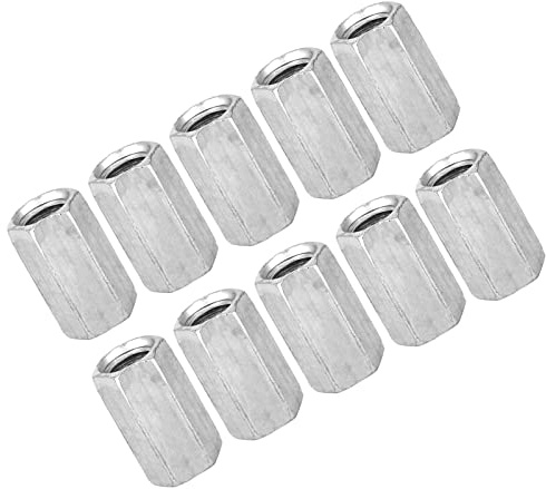 M8 Hex Coupling Nut, 10Pcs 20mm Zinc Plated