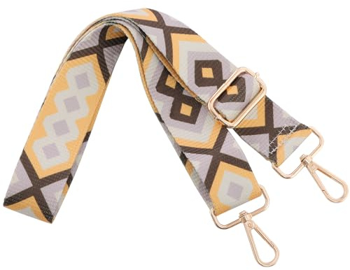 FINEASY Taschengurte zum Wechseln Breit 3.8cm Verstellbarer Schultergurt Taschengurt Bunter Handtaschen Schulterriemen für Taschen DIY Zubehör Schultertasche Tragetaschen Längenverstellbarer (Gelb)