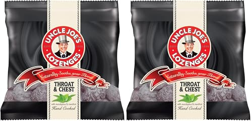 Uncle Joe's | Throat and Chest Lozenges | 70g Bag (Pack of 2)