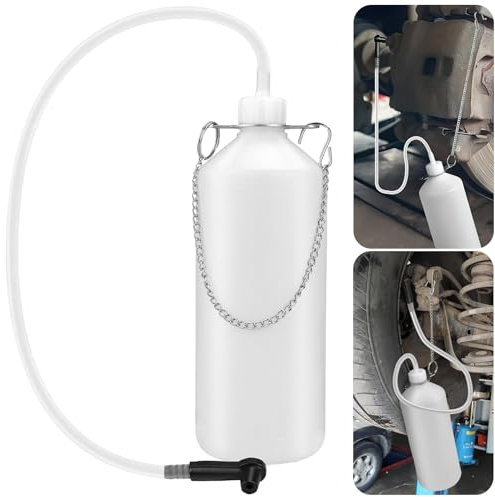 Apparecchiatura per Spurgo Freni,Serbatoio Liquido dei Freni 1L,Spurgo Freni Moto,Kit Spurgo Freni con Tubo da 60 cm per Cambio Olio e Scarico