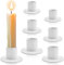 6 Piezas Candelabros para Velas, Portavelas de Metal para Velas de Columna y Velas de Mesa, para Cumpleaños Bodas Navideña (Blanco)
