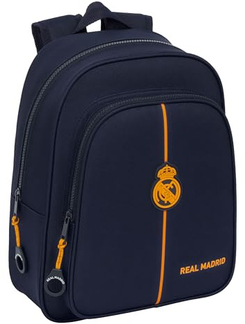 safta Real Madrid, 24/25, zaino scolastico, ideale per bambini di diverse età, comodo e versatile, qualità e resistenza, 27 x 10 x 33 cm, colore blu marino, Blu navy, Estándar, Casual