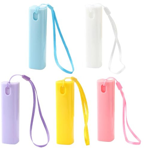 5 mini nebulizzatori vuoti, 10 ml, vuoti, con cordino, rivestimento in vetro, spray per nebulizzazione dei capelli, bottiglia per idratare (B)