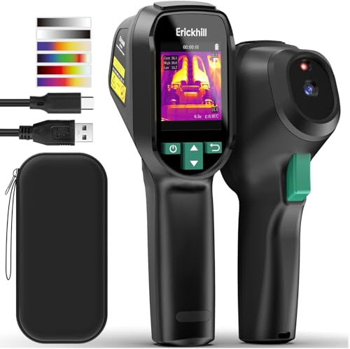 ERICKHILL Thermal Imaging Camera ETI-01, 240x240 SuperIOR Resolution, 20Hz Refresh Rate, Portable Infrared Thermometer for Home Inspection (Air Leaks, HVAC) with Laser Pointer, -20℃ to 550℃ Range
