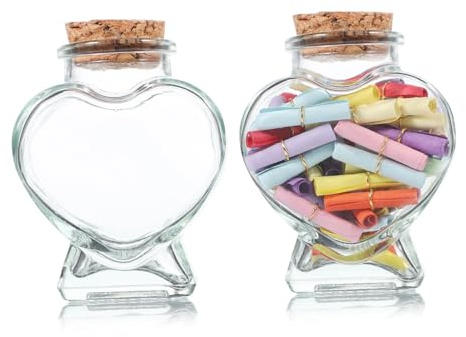 Hemobllo 2 pezzi Bottiglie in Vetro Trasparente con Tappo in Sughero da Barattoli per Decorazioni e Regali Contenitori Vuoti Creativi per Profumi e