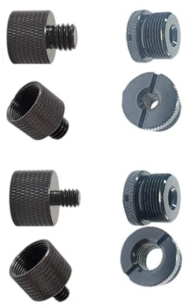 Kalttoy 8 adaptadores de rosca de 5/8-1/4-3/8 para soporte de micrófono, montaje de cámara, trípode, conector de tornillo, accesorio de metal, adaptador de clip portátil para exteriores