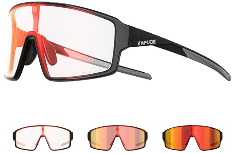 KAPVOE K473 Gafas de Ciclismo Fotocromáticas y de Color para Hombre y Mujer, Gafas de Sol Deportivas UV400 MTB Running Béisbol
