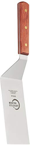 Mercer Culinary Praxis 6 x 3-Inch Square Edge Turner, Wood Handle, Stainless Steel, 25x10x3 cm, Silver