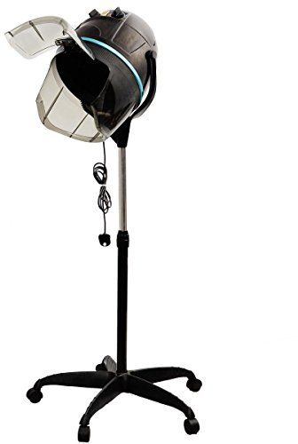 CASART Hair Dryer Stand with Adjustable Temperature Height and Timer, Portable Salon Hairdryer Hood Professional Floor Hairdresser (Black)