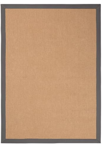 carpetfine Sisalteppich Grau 140x200 cm | Moderner Teppich für Wohn- und Schlafzimmer