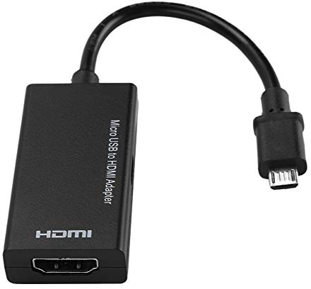 Adattatore da Micro USB a HDMI, Adattatore da 1080P da USB a HDMI Adattatore Video HDMI a 5 Pin per Audio Stereo a 8 canali per Smartphone Android, Adatto per , HTC, , Nero