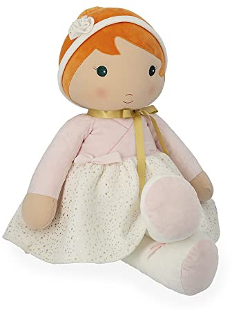 KALOO - Tendresse - Ma 1ère Poupée en Tissu Valentine - Grande Poupée de Chiffon Danseuse 80 cm - Micro-Velours - Poupée Géante - Carte Personnalisable - Dès la Naissance, K200000