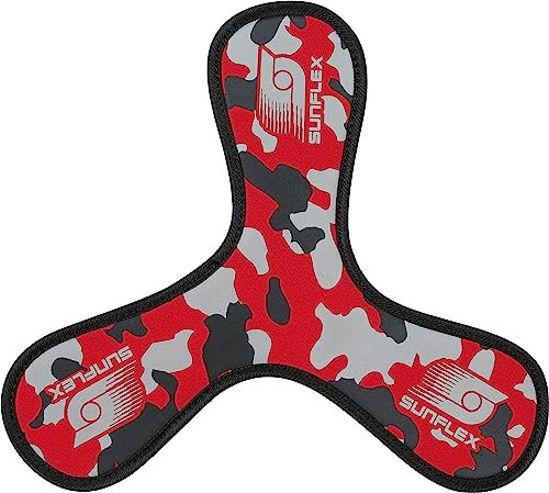 Sunflex® Jerseyprene Cassini Camo red | Leichter Bumerang für den Strand und den Park | sehr weich und lässt Sich ohne Verletzungsgefahr fangen | extrem robust und für Jede Altersgruppe