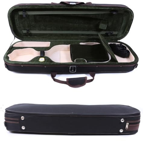 WUQIMUSC Canvas Violin case 4/4 Full Size hard Wooden Struct box Oblong Oxford violin Case Wear-Resistant with Durable Straps Lightweight travel violin case