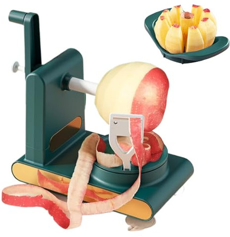 Apple Peeler, Fruit Peeler Hand-cranked Fruit Peeler Multi Slicer Corer Stainless Steel Fruit Vegetable Peeler Machine for Potatoes Mango Pear Home Essentials Green