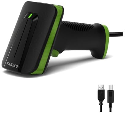 YANZEO Barcode-Scanner 1D/2D Handheld-Scanner kabellos und kabelgebunden Automatischer QR-Code-Scanner, Plug&Play Schnelles und genaues Barcode-Lesegerät für Supermarkt, Lagerhaus (SC2380)