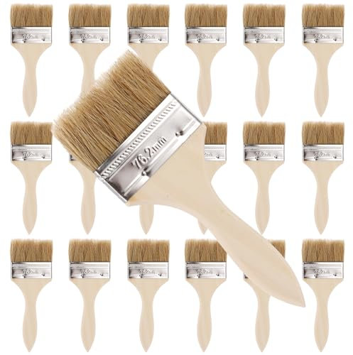 SHUESS Penselset 20-pack, 73 mm penselhuvud, penselset lackpensel, penselset för färger, lack, betning, lim – platt pensel, lasyrborste, färgpensel för målningsbehov, för målning, gör-det-själv