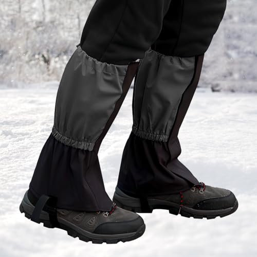 HENGBIRD Gamaschen Wandern Wasserdicht, Gamaschen Wasserdicht Gamaschen Wandern, Outdoor Gamaschen Herren Damen,Gamaschen Schneeschuhwandern, Gaiters zum Wandern//Klettern/Jagd und Skifahren (Schwarz)