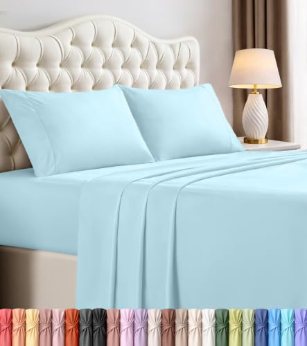 Utopia Bedding Full Bed Sheets Set - 4 Piece Bedding - Brushed Microfiber - Shrinkage and Fade Resistant - Easy Care (Full, Ice Blue)