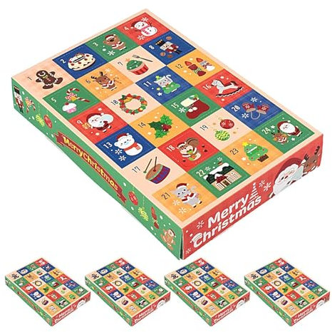 Tom adventskalender | fyllbar adventskalender | godislåda för högtidsdagar | 5 x tomma adventskalender nedräkning fyllbar kalenderlåda, högtidsgodislåda för festlig atmosfär för fru, barn, mamma
