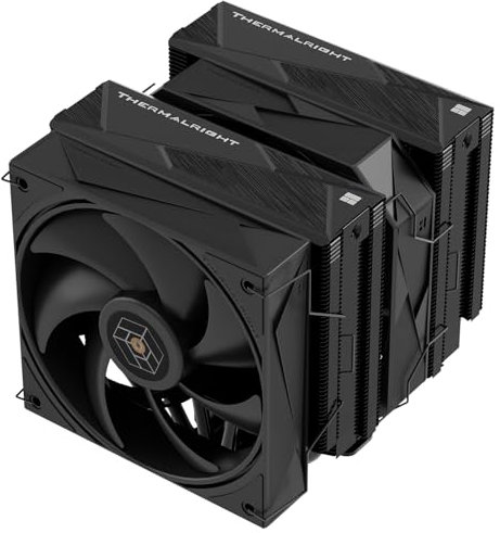 Thermalright Royal Pretor 130 Black CPU Cooler,158mm High, Dual Towers and Dual PWM Fans, 6 Heat Pipes Computer Radiator,PC Cooling for AM4/AM5,Intel LGA 1700/1851/1150/1151/1200/2011(RP130 Black)