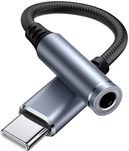 Oumida USB C auf 3,5 mm Buchse, Kopfhörer-Adapter, Type C auf AUX-Audiokabel, kompatibel mit iPhone 16/15/Pro Max/15 Pro/15 Plus Galaxy S25 S24 S23 S22 Google Pixel 8/7 Pad (Schwarz)