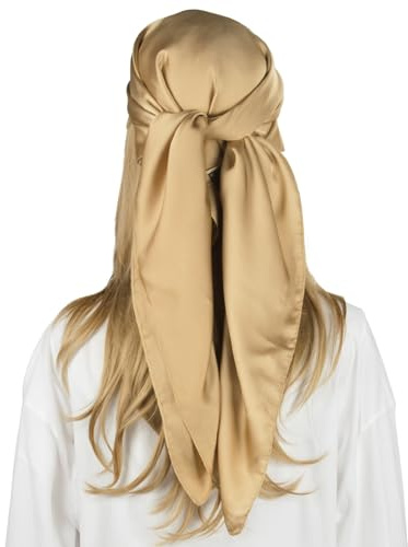RIIQIICHY Camel Head Hair Square Scarf for Women Like Silk Satin Bandanas 35 Inch Wraps for Sleeping
