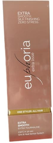 HAIRON Euphoria Jewel EXTRE LISSE - ROSE GOLD, Piastra per Capelli Professionale, con Generatore di Ioni e Piastre in Tormalina e Cristalli D’Argento, Temperatura max. 230°C.