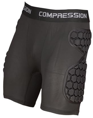 Milageto Pantalones Cortos de compresión de con protección contra Impactos, Multiusos, Cintura Flexible, Ajuste ergonómico, Acolchado de Espuma EVA y, Size M