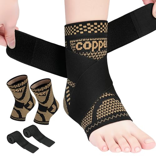 Beugo Ankelstöd, Unisex Sportfotstöd, Bandageliknande Fotsskydd, Lämpligt för Löpning, Bollsporter, Fitness, Klättring och Vandring (L)