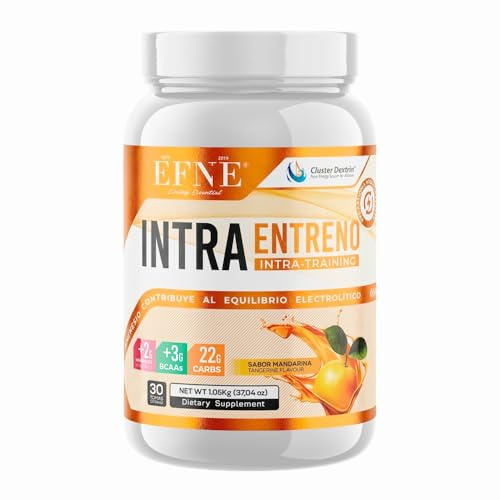 EFNE Intra Entreno Premium 1,05kg Sabor Mandarina | Cluster Dextrin + BCAA + Citrulina + Electrolitos | Bebida Intra Workout para Energía Sostenida, Hidratación y Recuperación Muscular | Sin Cafeína