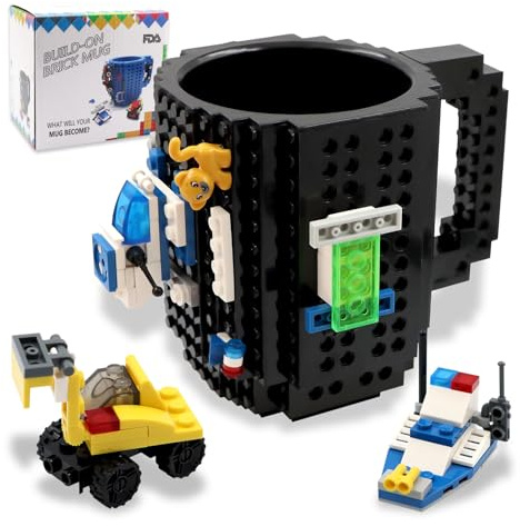 HUISHENG Build on Brick Mug Sets, Coffee Cup, Valentines Easter Fathers Day Birthday Present Christmas Santa Gifts for Men Dad Him Adult Teacher Friend