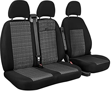 Prime KAPER Skräddarsydd buss (förarsäte 2 passagerarsäte) kompatibel med Ford Transit Connect II bilsätesöverdrag sätesskydd