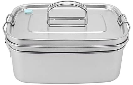 Boîte à Bento Isotherme en Acier Inoxydable de 1,5 L, Boîte à Lunch Isotherme à Double Couche, Bonne étanchéité, Boîte à Lunch étanche et Empilable pour la Maison, le Pique-nique, le Bureau, le Campin