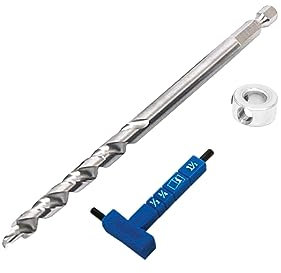 Kreg Easy-Set Micro-Pocket Hole Jig Stufenbohrer inkl. Messlehre und Tiefenstellring - Standard Sechskantschaft
