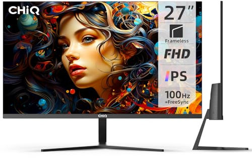 CHiQ 27F650R,27 Inch Monitor, PC Monitor, FHD(1920x1080), 100Hz, Ultra Slim, IPS, DC Dimming, Built-in Speaker, 99% sRGB, Type-C, HDMI, DP, VGA, 2024 New