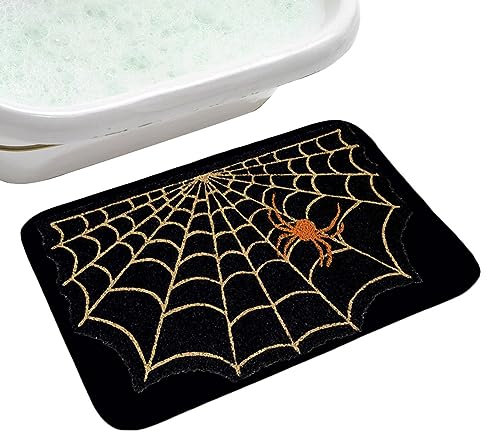 Xistuoz Coperta per porta d'ingresso di Halloween | Tappeto per porta in tela di ragno di Halloween,Tappeto decorativo riutilizzabile per porta del pavimento per scale, cucina, portico, soggiorno