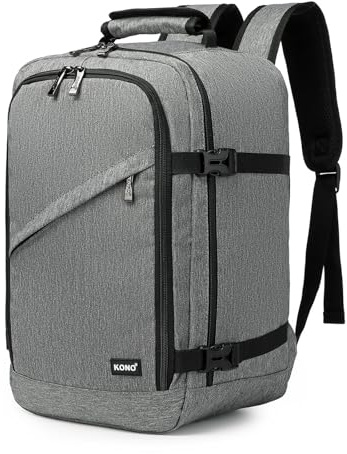 Kono Cabin Bag 40x20x25 CM for Ryanair Underseat Travel Carry-on Backpack Cabin Size 20 L (Grey)