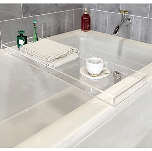 IUokLU Scaffale per Vasca da Bagno Vassoio da Bagno Scaffale Trasparente Strumenti da Bagno Multifunzione Scaffale per Asciugamani