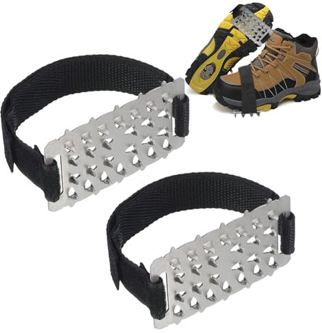 Anti Rutsch Schuhspikes, SilverChry Spikes für Schuhe Glatteis, Steigeisen für Wanderschuhe, Schuhspikes-Abdeckung, Schneeketten Universal, 1 Paar Steigeisen für Wanderschuhe, Ice Snow Grips