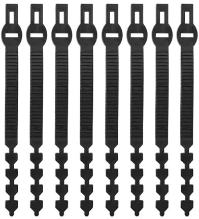 POFET Lot de 8 attaches d'arbustes robustes de 40 cm - Noir - Attache réglable pour arbustes, rosiers, support de plantes