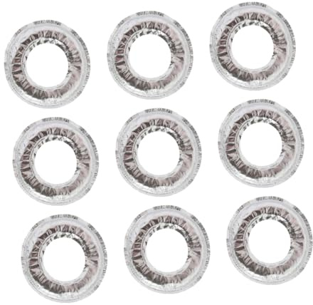 GLEAVI Lot de 10 Doublures Rondes Anti-huile en Papier D'aluminium Résistant la Chaleur pour Brûleurs de Cuisinière à Gaz, Réutilisables, Protection Cuisson Adaptée Usage la Cuisine Quotidienne